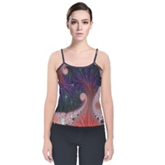 Fractal Art Artwork Design Velvet Spaghetti Strap Top