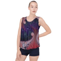 Fractal Art Artwork Design Bubble Hem Chiffon Tank Top