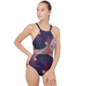 Fractal Art Artwork Design High Neck One Piece Swimsuit View1