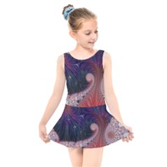 Fractal Art Artwork Design Kids  Skater Dress Swimsuit