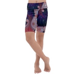 Fractal Art Artwork Design Kids  Lightweight Velour Cropped Yoga Leggings