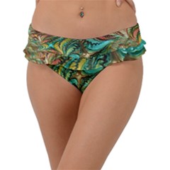 Fractal Artwork Pattern Digital Frill Bikini Bottom