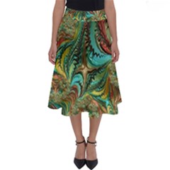 Fractal Artwork Pattern Digital Perfect Length Midi Skirt