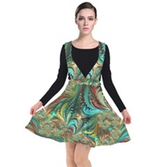 Fractal Artwork Pattern Digital Plunge Pinafore Dress