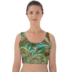 Fractal Artwork Pattern Digital Velvet Crop Top