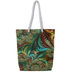 Fractal Artwork Pattern Digital Full Print Rope Handle Tote (small)