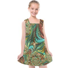 Fractal Artwork Pattern Digital Kids  Cross Back Dress