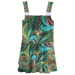 Fractal Artwork Pattern Digital Kids  Layered Skirt Swimsuit