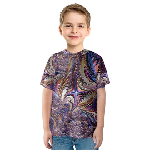 Fractal Artwork Pattern Digital Kids  Sport Mesh Tee by Pakrebo