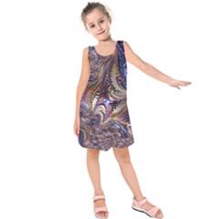 Fractal Artwork Pattern Digital Kids  Sleeveless Dress by Pakrebo