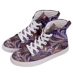 Fractal Artwork Pattern Digital Women s Hi-top Skate Sneakers