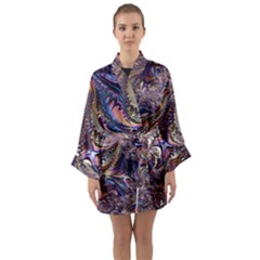 Fractal Artwork Pattern Digital Long Sleeve Kimono Robe by Pakrebo