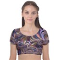 Fractal Artwork Pattern Digital Velvet Short Sleeve Crop Top  View1