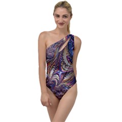 Fractal Artwork Pattern Digital To One Side Swimsuit