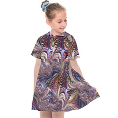 Fractal Artwork Pattern Digital Kids  Sailor Dress