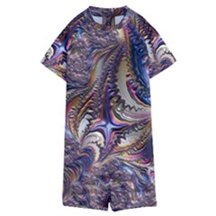 Fractal Artwork Pattern Digital Kids  Boyleg Half Suit Swimwear