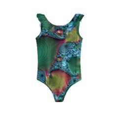 Fractal Art Colorful Pattern Kids  Frill Swimsuit by Pakrebo