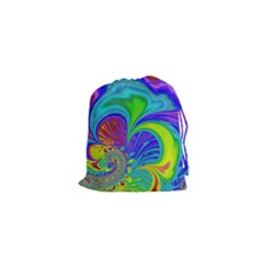 Fractal Neon Art Artwork Fantasy Drawstring Pouch (xs) by Pakrebo