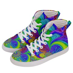 Fractal Neon Art Artwork Fantasy Men s Hi-top Skate Sneakers