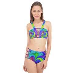 Fractal Neon Art Artwork Fantasy Cage Up Bikini Set