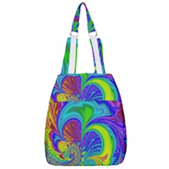 Fractal Neon Art Artwork Fantasy Center Zip Backpack