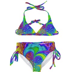 Fractal Neon Art Artwork Fantasy Kids  Classic Bikini Set by Pakrebo