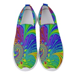 Fractal Neon Art Artwork Fantasy Women s Slip On Sneakers