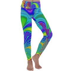 Fractal Neon Art Artwork Fantasy Kids  Lightweight Velour Classic Yoga Leggings