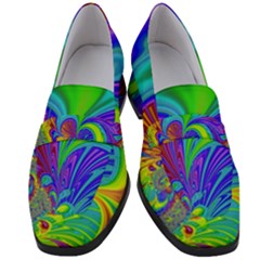 Fractal Neon Art Artwork Fantasy Women s Chunky Heel Loafers