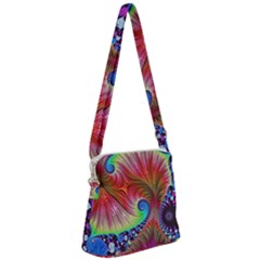 Fractal Art Fractal Colorful Zipper Messenger Bag