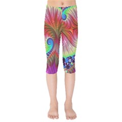 Fractal Art Fractal Colorful Kids  Capri Leggings  by Pakrebo