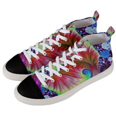 Fractal Art Fractal Colorful Men s Mid-top Canvas Sneakers