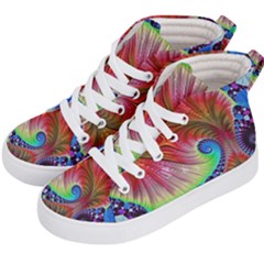 Fractal Art Fractal Colorful Kids  Hi-top Skate Sneakers