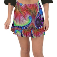 Fractal Art Fractal Colorful Fishtail Mini Chiffon Skirt