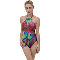 Fractal Art Fractal Colorful Go With The Flow One Piece Swimsuit