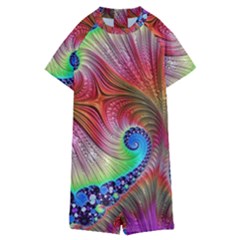 Fractal Art Fractal Colorful Kids  Boyleg Half Suit Swimwear