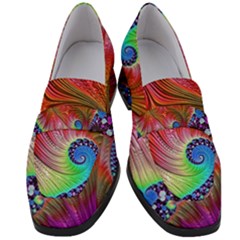 Fractal Art Fractal Colorful Women s Chunky Heel Loafers