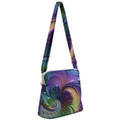 Fractal Artwork Art Swirl Vortex Zipper Messenger Bag by Pakrebo