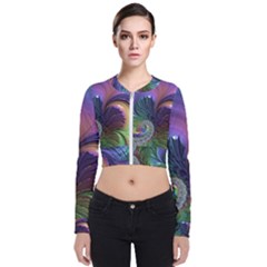 Fractal Artwork Art Swirl Vortex Long Sleeve Zip Up Bomber Jacket by Pakrebo