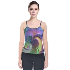 Fractal Artwork Art Swirl Vortex Velvet Spaghetti Strap Top