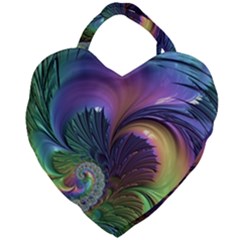 Fractal Artwork Art Swirl Vortex Giant Heart Shaped Tote by Pakrebo