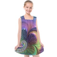 Fractal Artwork Art Swirl Vortex Kids  Cross Back Dress