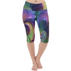 Fractal Artwork Art Swirl Vortex Lightweight Velour Cropped Yoga Leggings