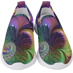 Fractal Artwork Art Swirl Vortex Kids  Slip On Sneakers