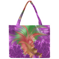 Fractal Purple Green Orange Yellow Mini Tote Bag by Pakrebo