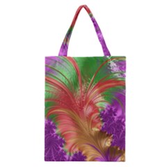 Fractal Purple Green Orange Yellow Classic Tote Bag by Pakrebo