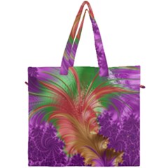 Fractal Purple Green Orange Yellow Canvas Travel Bag