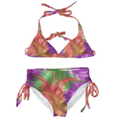 Fractal Purple Green Orange Yellow Kids  Classic Bikini Set