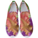 Fractal Purple Green Orange Yellow Men s Slip On Sneakers View1