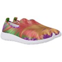 Fractal Purple Green Orange Yellow Men s Slip On Sneakers View3